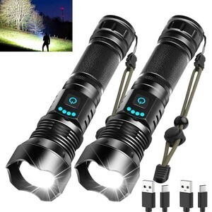FOLETO Flashlight High Lumen Super Bright 2 Pack