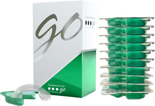 Opalescence Go (Pack of 14) - Prefilled Teeth Whitening Trays Kit - 15% Hydrogen Peroxide - Dentist Recomended - Made by Ultradent Products. Teeth Whitening Kit -Mint