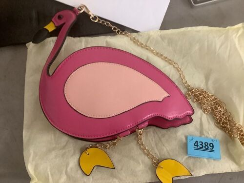 Women Stylish PU Leather Cute Handbag Flamingo Crossbody Bag