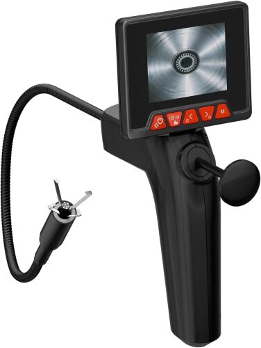 Endoscope Camera with Light and Grabber, Sewer Borescope Inspection Mirror with Magnetic Pickup, Drain Snake Scope for Automotive Repair & Pipe Cleaning