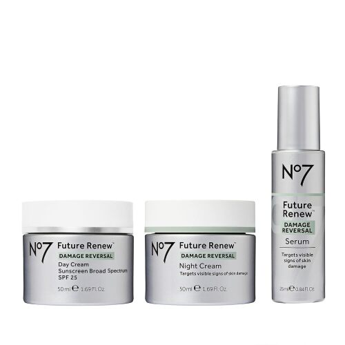 Future Renew Damage Reversal Skincare Set - Anti Aging Face Serum (.33 Fl Oz), Day Cream with SPF 25 (1.69 Fl Oz) & Night Cream (1.69 Fl Oz) - Reverses Visible Signs of Sun Damage - 3-Piece Set | Damage Reversal