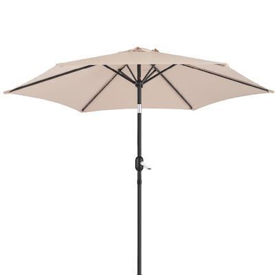 VINGLI 9FT-W x 8FT-H Patio Umbrella with Push Button Tilt and Crank