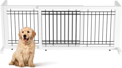 Bonnlo Free Standing Dog Gate, 37" - 68" Wide