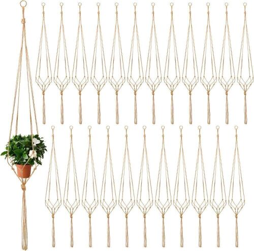 48 Inches Macrame Plant Hangers, 20 pc