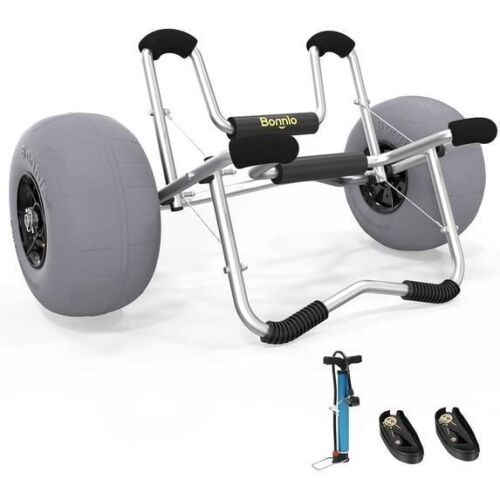 Bonnlo Kayak Beach Cart with 12" Balloon Wheels