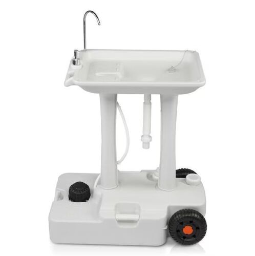 VINGLI 30L Portable Sink Rolling Hand Wash Basin Stand with Towel Holder and Soap Dispenser