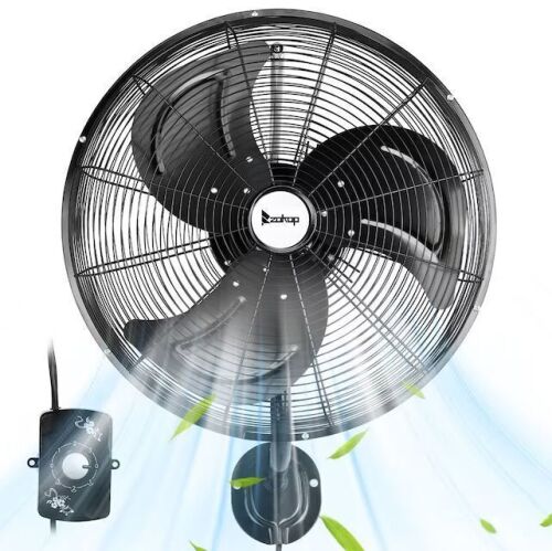 18 inch 3-Speed Industrial Electric Wall-Mount Fan in Black