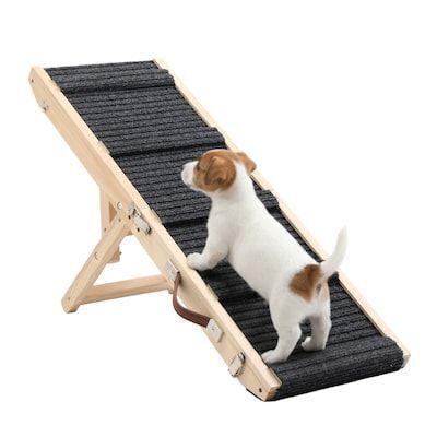 VINGLI 33-in Dog Ramp Foldable Height Adjustable with Non-Slip Mat