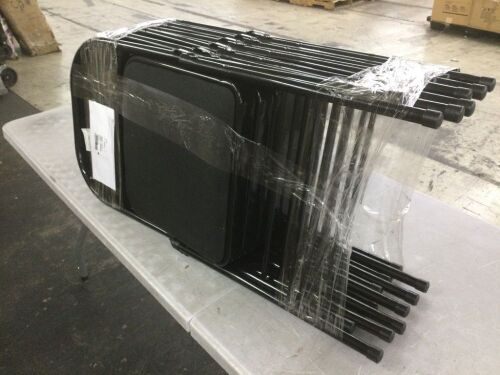 Black Metal Folding Chairs, 6 Pack