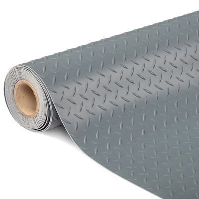 TUFFIOM 4 x 8 FT Thickened Diamond Plate PVC Garage Floor Mat