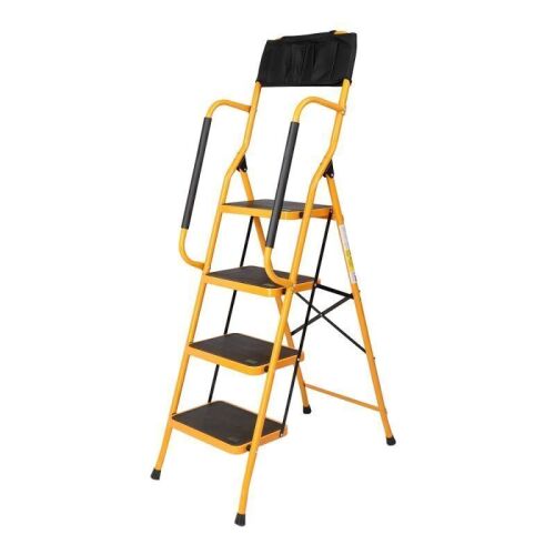 Anti-Slip 4 Step Stool Portable Ladder with Handgrip, 330 lb. Capacity, Iron