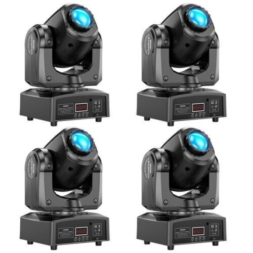 30W RGBW LED Black Stage Light Gobo Beam Moving Head, 4 Pack