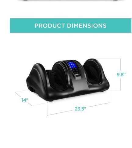 Therapeutic Foot Massager w/ High Intensity Rollers, Remote, 3 Modes