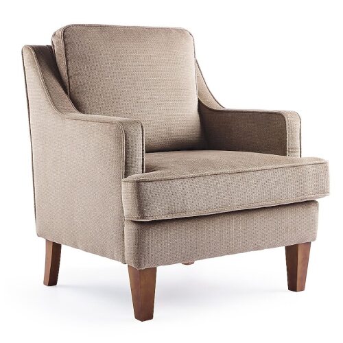 VINGLI Mid-Century Modern Accent Chair/Upholstered Armchair Comfy Sofa Chair Reading Chair High Back for Living Room Brown