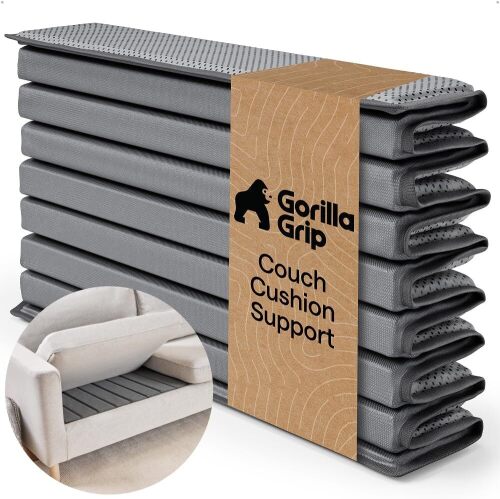 GORILLA GRIP Heavy Duty Couch Cushion Support Board to Fix Sagging Sofas, 24 x 70 Wide Sofa, Slip Resistant Thick Boards Add Strong Seat Supports, Replacement Stuffing Firmer Couches Accessories, Grey