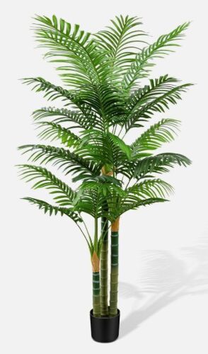6ft Tall Golden Cane Artificial Tree Palm Outdoor