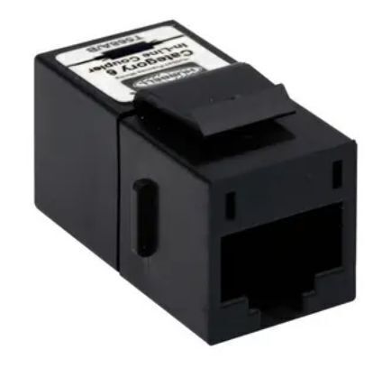 Snap-Fit, Inline Coupler, Cat6, Slim, Black, 10 Pieces