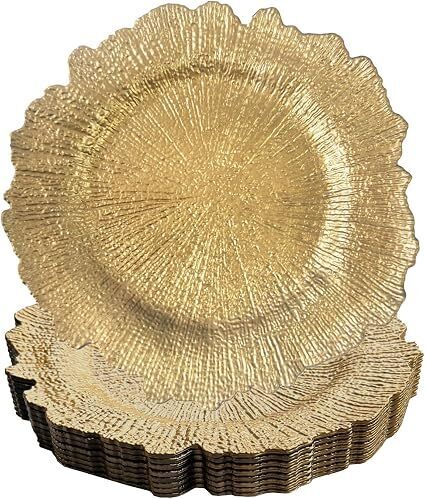 Gold Plastic Reef Charger Plates