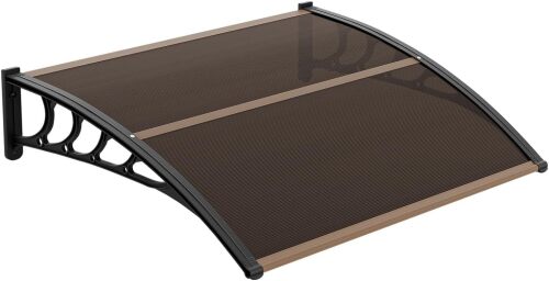 VINGLI Awning for Door Entrance, 40" x 48" Window Awnings Exterior Canopy with Drainage & ABS Bracket, Polycarbonate Cover UV/Rain/Snow Protection for Porch,