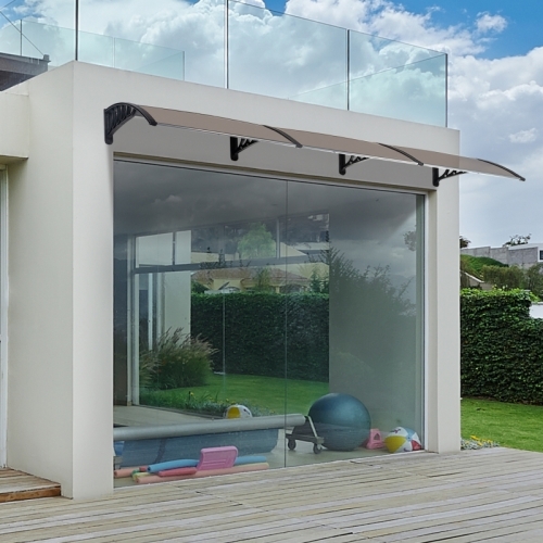 Zimtown 39.37" x 118.11" Patio Window Awning Outdoor Polycarbonate Front Door Patio Cover Garden Canopy