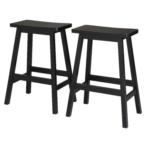 Winado Black 24.2-in H Counter height Stackable Wood Bar Stool