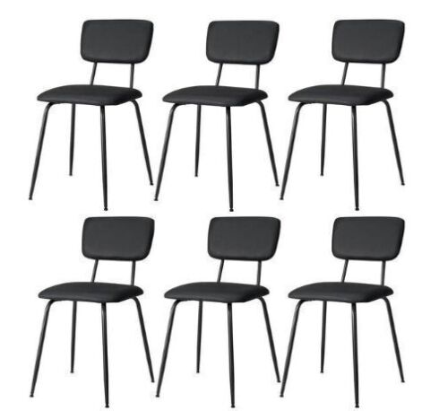 Black PVC Side Chair with Adjustable Footrest (Set of 6)