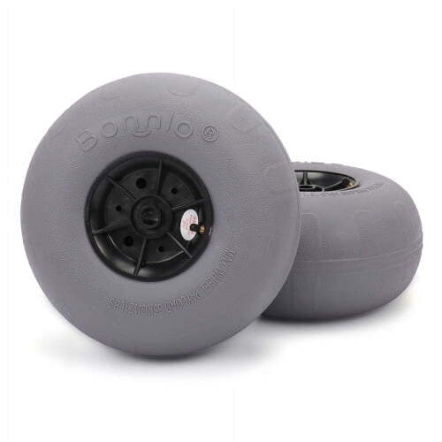 Bonnlo 12" Balloon Wheels Axle Hole 22mm Beach Cart Tires Big Sand Wheels for Beach Buggy, Kayak Trolley, Canoe Dolly, Rolling Walker, Sand Wagon w/Free Air Pump, 2-Pack
