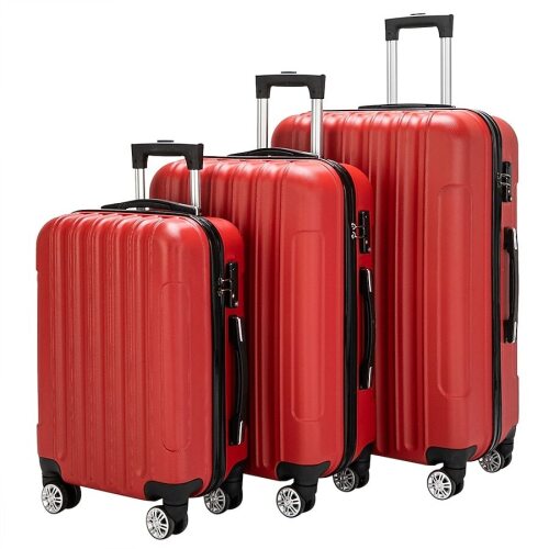 FcH 3 Piece Luggage Set Multifunctional Large Capacity Traveling Storage Suitcase Luggage Set Red