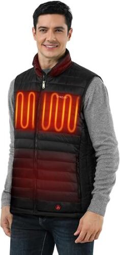 Heated Vest Men,Lightweight Quilted Electric Vest With Battery Pack Included,Rechargeable Black insulated heat Jacket