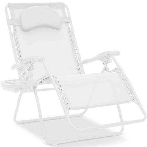 Oversized Reclining Zero Gravity Chair Lounger w/ Cup Holder, Pillow