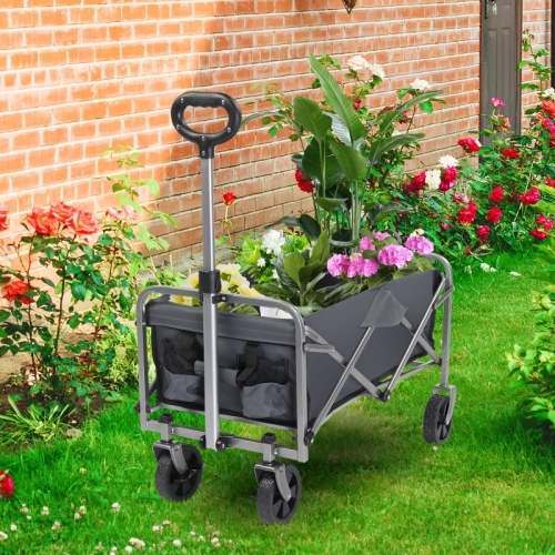 Zimtown Wagon, Wagons Carts Foldable Wagons Carts Foldable with Wheels, Beach Wagon Wheelbarrow, 250LBS , Black