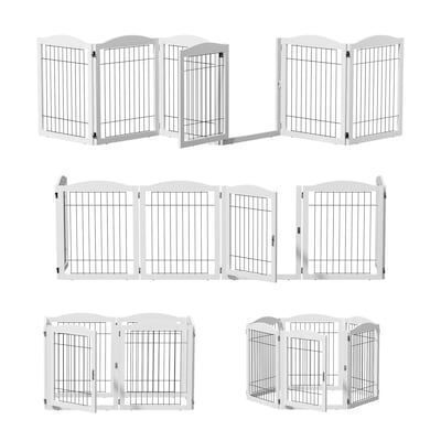 VINGLI 6 Panel 30-H Freestanding Dog Gate with Door