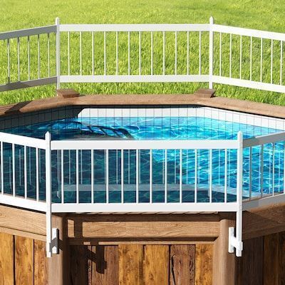 VINGLI 8 Sections Above Ground Pool Safety Fence White