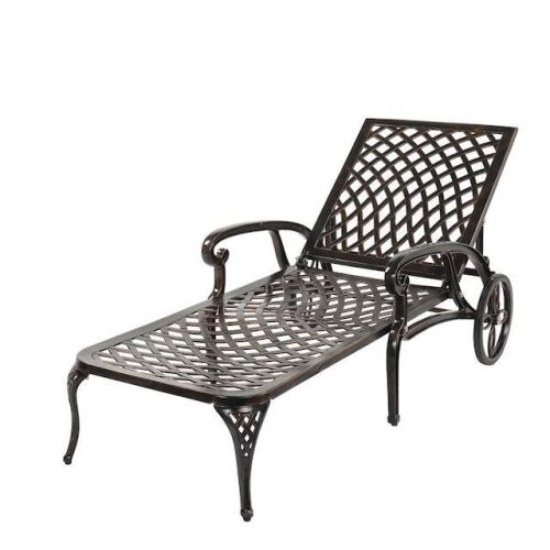 Cast Aluminum Patio Chaise Lounge Chair