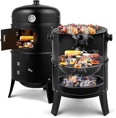 18 Inch Multi-Layer Charcoal BBQ Smoker Grill