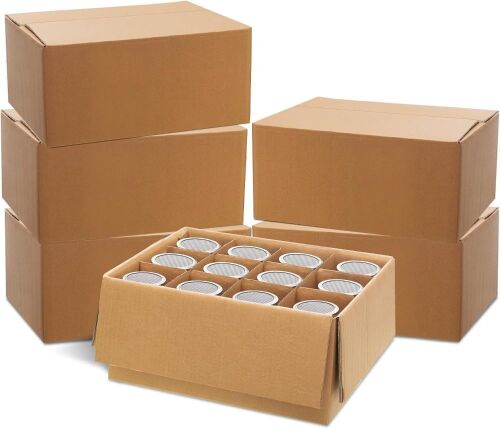 Lot of (2) Cardboard Canning Jar Storage Boxes 12 Cells, 6pc