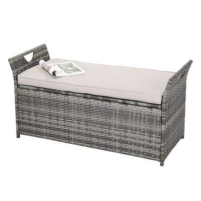 VINGLI 40 Gallon Outdoor Storage Bench with Cushion
