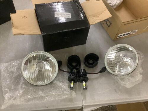 6" Round Glass Headlight Pair