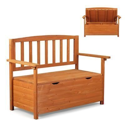 VINGLI 40-in W Outdoor Storage Bench with Seating