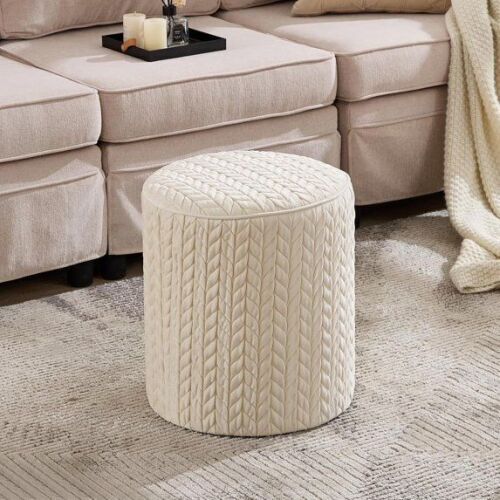 Modern Round Upholstered Vanity Stool