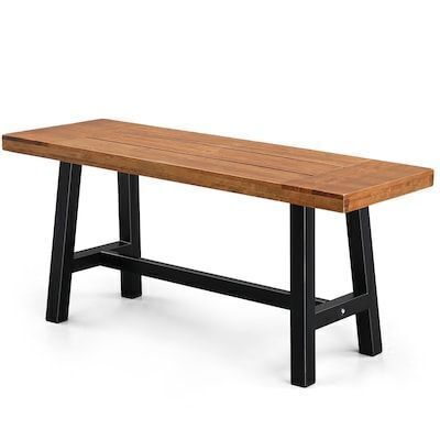VINGLI 40-in w Outdoor Bench with Metal Legs