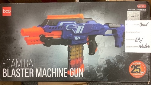 Foam Ball Blaster Machine Gun Toy w/ 25 Balls - Lot 631