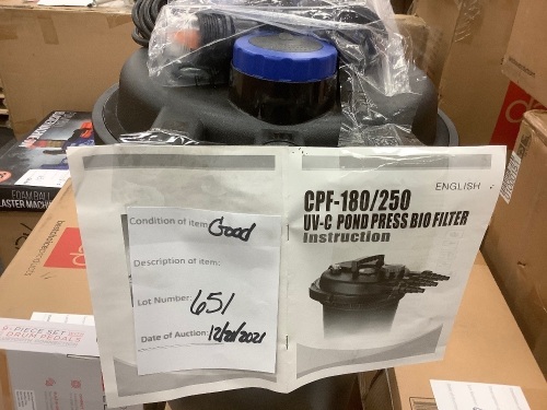 CPF-180/250 UV-C Pond Pressure Bio Filter - Lot 651