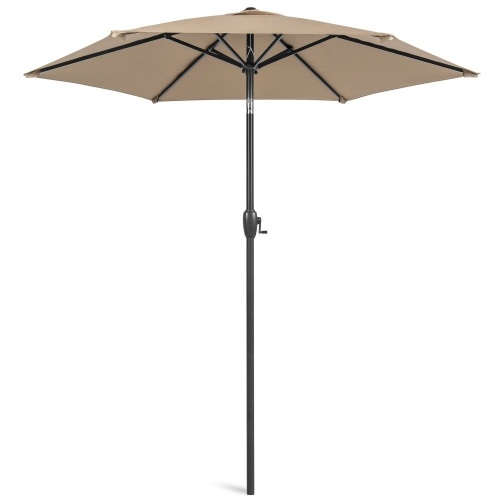7.5ft Outdoor Market Patio Umbrella w/ Push Button Tilt, Crank Lift - Lot 842