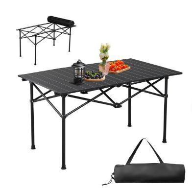 Winado - 37in Portable Folding Camping Table, Ultralight Collapsible Table for Outdoor Travel Hiking Table Backyard BBQ Party - Black