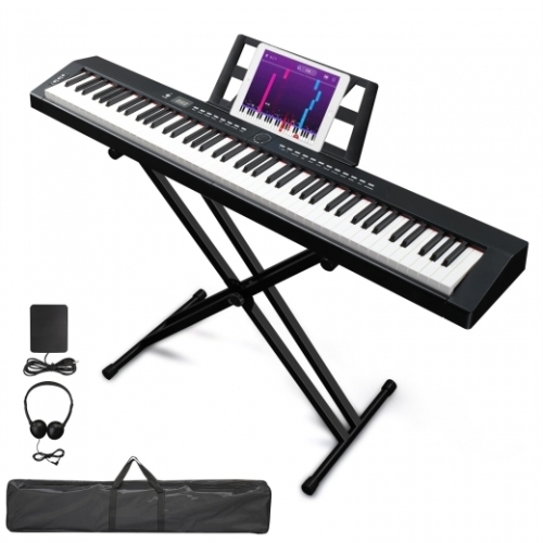 Glarry GPP-105 88 Key Full Size Semi-Weighted Standard Piano Keyboard Black