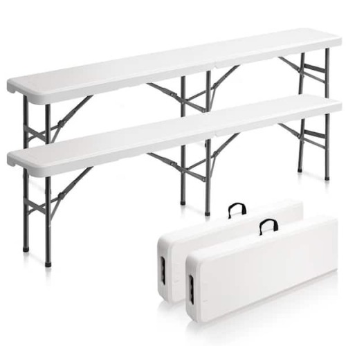 VINGLI 6 feet Plastic Folding Bench,Portable in/Outdoor Picnic Party Camping Dining Seat
