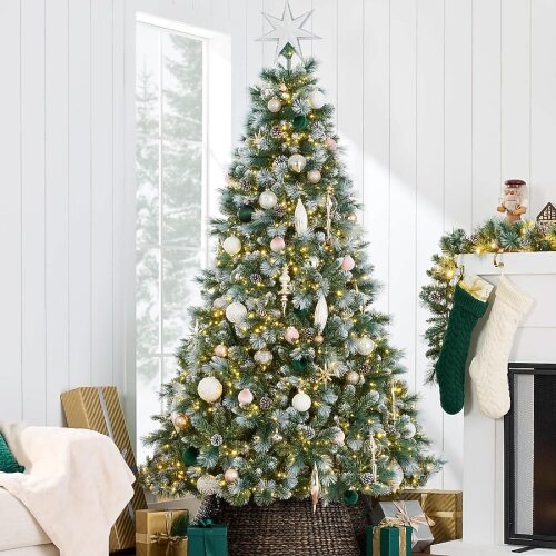 6-foot pre-lit frosted Scotch Pine artificial Christmas tree