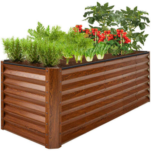 8x2x2FT Steel Planting Box for Backyard Flowers, Herbs, & Vegetables