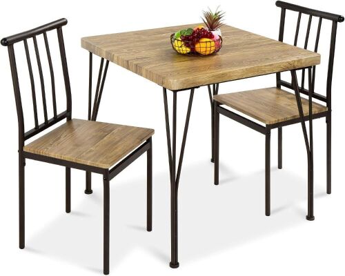 Best Choice Products 3-Piece Dining Set Modern Dining Table Set
